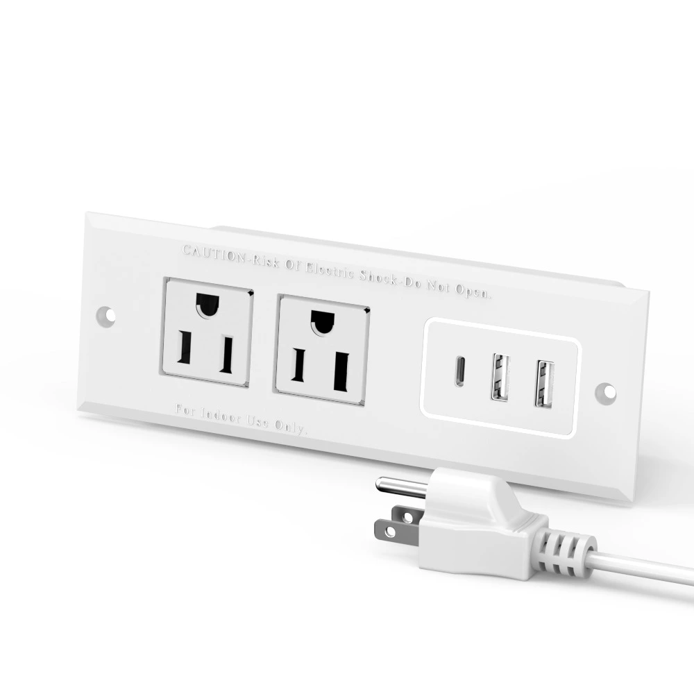 US Power Outlet Build-In Power Strip socket For Funiture Cabinet Wiht USB
