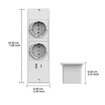 Office Desk Recessed EU Power Strip With 1AC 2AC 2USB TYPE-C