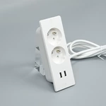2 France AC 2USB Power Strip