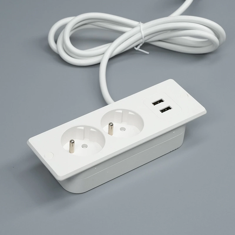 2 France AC 2USB Power Strip