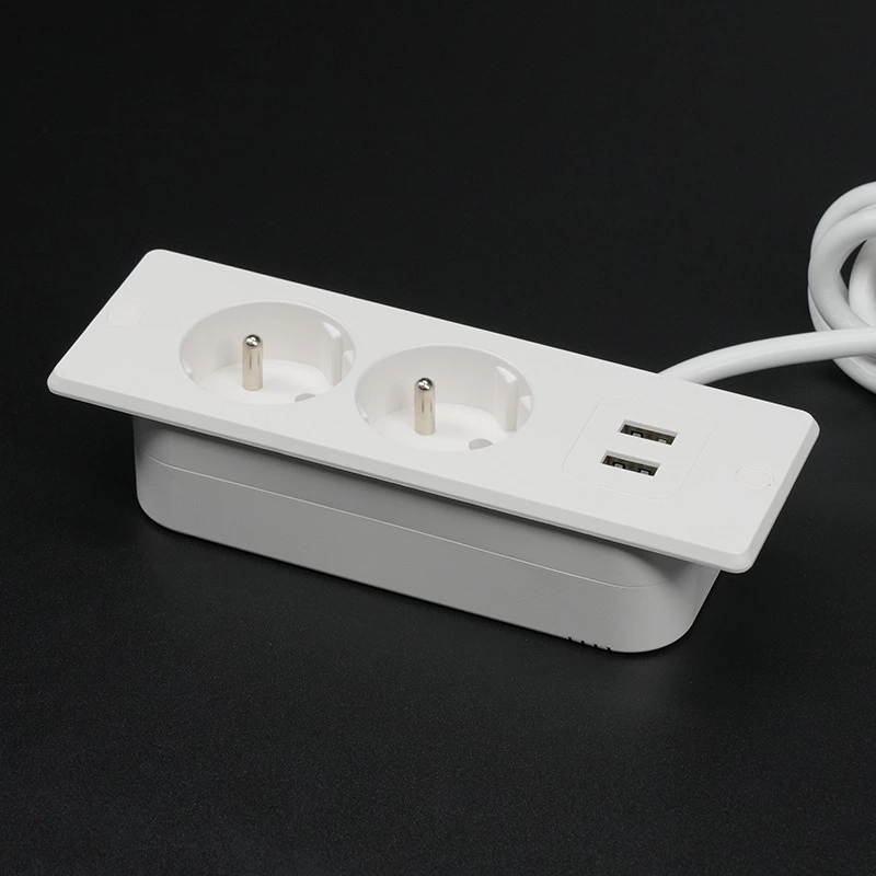 2 France AC 2USB Power Strip