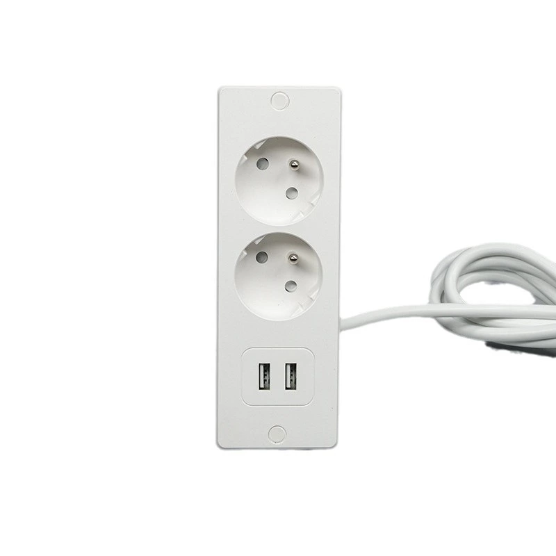 2 France AC 2USB Power Strip