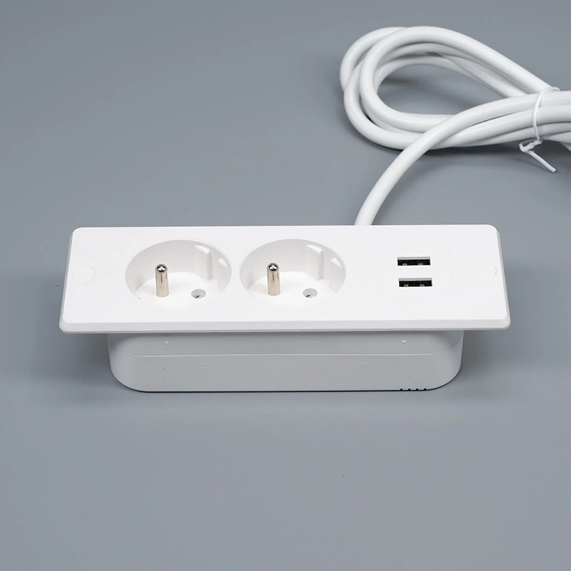 2 France AC 2USB Power Strip