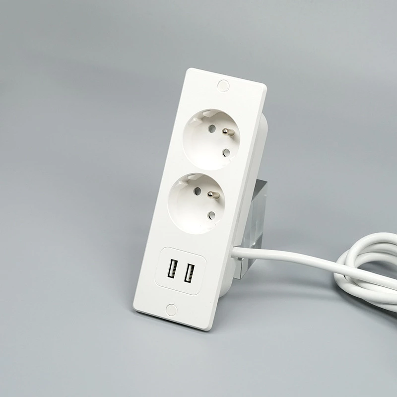 2 France AC 2USB Power Strip