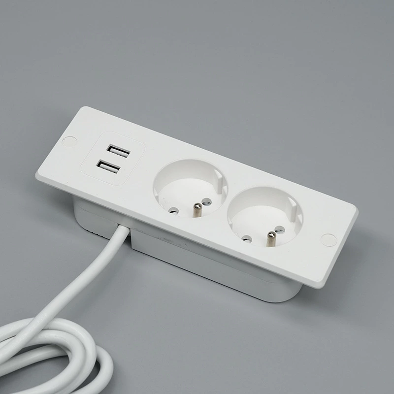 2 France AC 2USB Power Strip