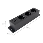 Eu Mounted On Power Strip with 3 Power 1 USB-A and 1 USB-C