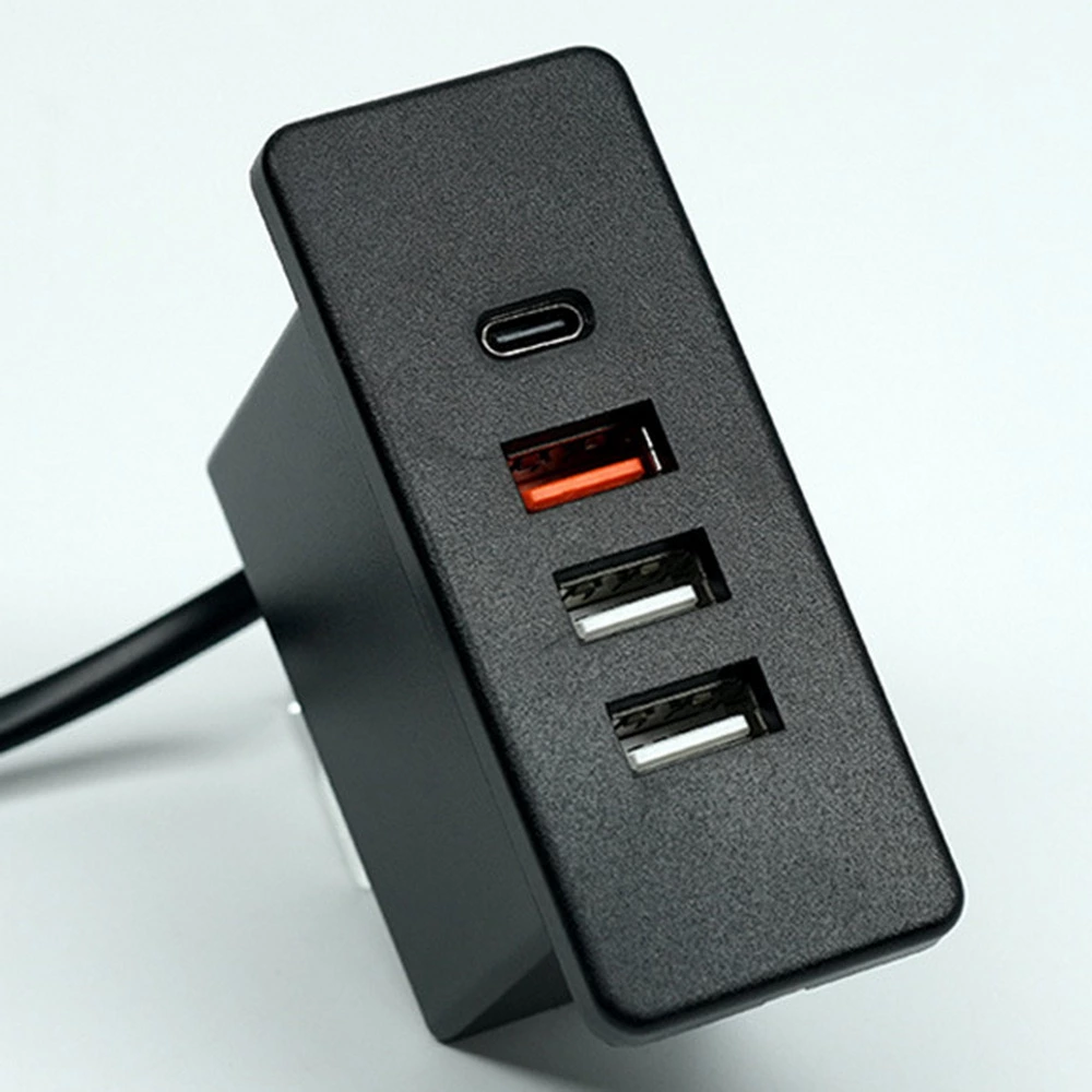 Rectangle USB Charger With 3 USB-A,1 TYPE-C