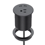 Desk Power Grommet Recessed Power Strip With Ac Outlet & 2x Pd 20w Usb C For Modern Desk, Kitchen Island & Workshop, Black