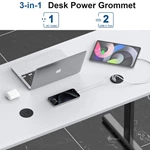 Desk Power Grommet Recessed Power Strip With Ac Outlet & 2x Pd 20w Usb C For Modern Desk, Kitchen Island & Workshop, Black