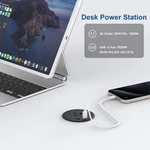 Desk Power Grommet Recessed Power Strip With Ac Outlet & 2x Pd 20w Usb C For Modern Desk, Kitchen Island & Workshop, Black