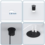 Desk Power Grommet Recessed Power Strip With Ac Outlet & 2x Pd 20w Usb C For Modern Desk, Kitchen Island & Workshop, Black
