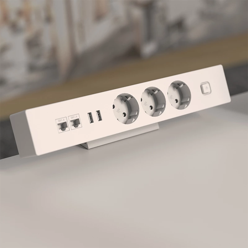 50V 12A EU Standard European Socket Power Extension Board Surge Protector Power Strip Desk Clamp Power Sockets