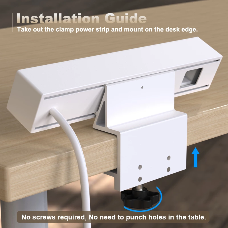 50V 12A EU Standard European Socket Power Extension Board Surge Protector Power Strip Desk Clamp Power Sockets