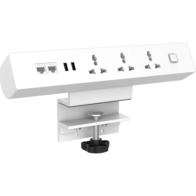 50V 12A EU Standard European Socket Power Extension Board Surge Protector Power Strip Desk Clamp Power Sockets