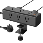 Desk Clamp Power Strip With 9 Outlets, Desktop Edge Mount Surge Protector With Usb-a And Usb-c Port