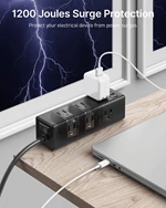 Desk Clamp Power Strip With 9 Outlets, Desktop Edge Mount Surge Protector With Usb-a And Usb-c Port