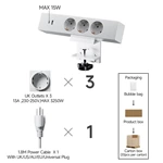 New Power Socket With Usb Port 3AC Outlet Eu Power Socket Schuko Socket Desk Clamp Power Outlet