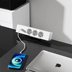New Power Socket With Usb Port 3AC Outlet Eu Power Socket Schuko Socket Desk Clamp Power Outlet