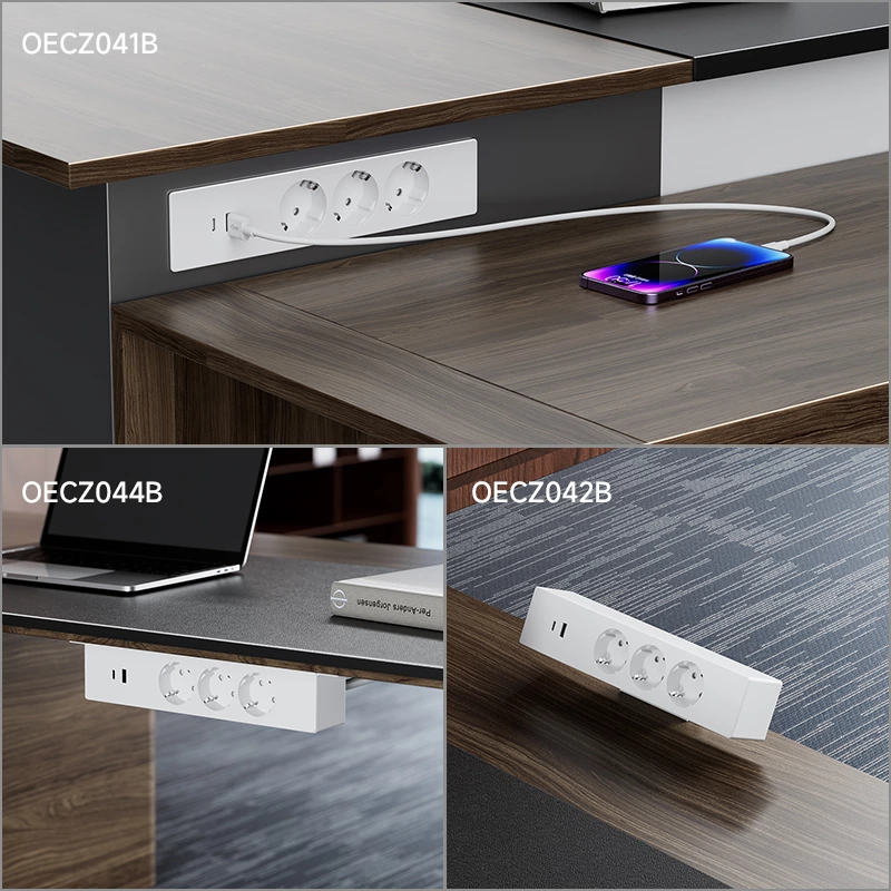 New Power Socket With Usb Port 3AC Outlet Eu Power Socket Schuko Socket Desk Clamp Power Outlet