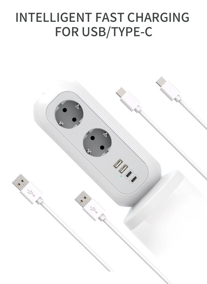 Tower Power Socket With 11 EU Power 2 USB-A, 2USB-C