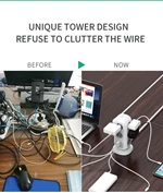 Tower Power Socket With 11 EU Power 2 USB-A, 2USB-C