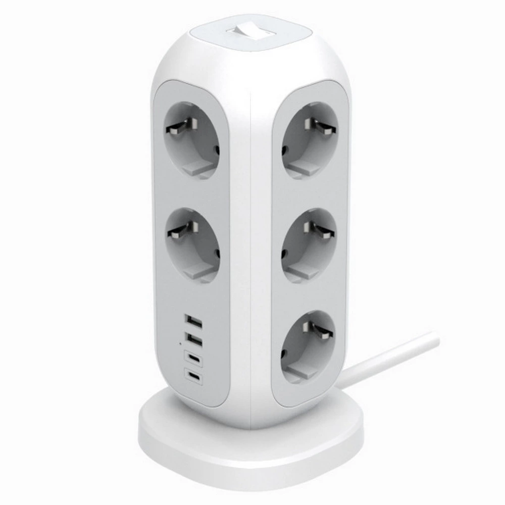 Tower Power Socket With 11 EU Power 2 USB-A, 2USB-C