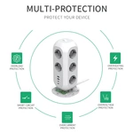 Tower Power Socket With 11 EU Power 2 USB-A, 2USB-C