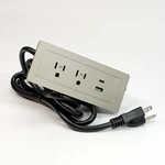 Gold Recessed Power Strip With 2 Usb Outlet 1 Usb-a 1 Usb-c