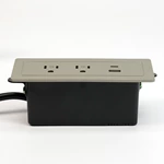 Gold Recessed Power Strip With 2 Usb Outlet 1 Usb-a 1 Usb-c