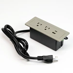 Gold Recessed Power Strip With 2 Usb Outlet 1 Usb-a 1 Usb-c