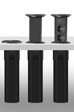 Aliminum Alloy Electrical Motorized Pop-up Power Socket With Wireless Charger 15w