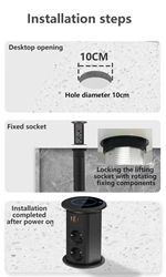 Aliminum Alloy Electrical Motorized Pop-up Power Socket With Wireless Charger 15w