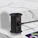 Aliminum Alloy Electrical Motorized Pop-up Power Socket With Wireless Charger 15w