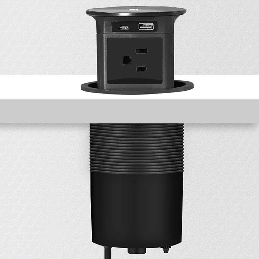 Hole size 100MM hydraulic pop up lift socket outlet for office, kitchen