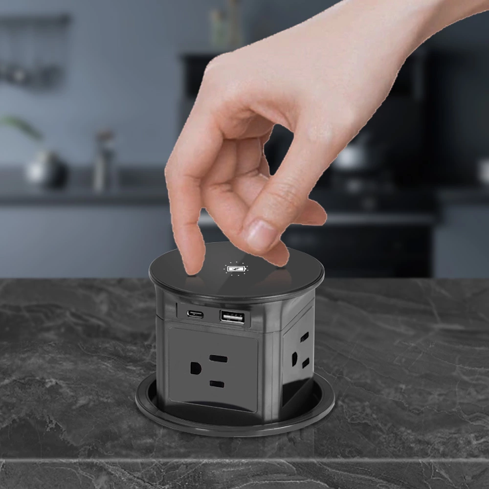 Hole size 100MM hydraulic pop up lift socket outlet for office, kitchen