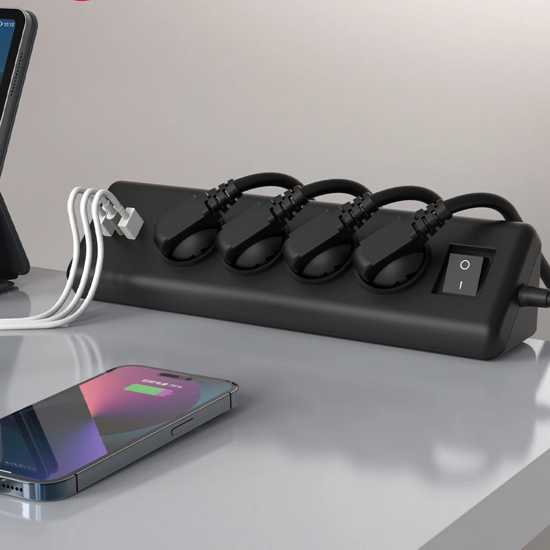 Non-slip Track Kitchen Corner Power Socket 16A German 2 USB-A 1TYPE-C 20W