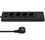 Non-slip Track Kitchen Corner Power Socket 16A German 2 USB-A 1TYPE-C 20W