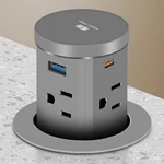 60mm Smaller Size Hand Pull Out Pop-up Powe Socket With 4 Ac 1 Usb-a 1 Type-c