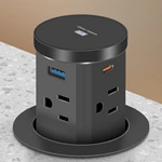 60mm Smaller Size Hand Pull Out Pop-up Powe Socket With 4 Ac 1 Usb-a 1 Type-c