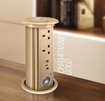 Automatic Rise Kitchen Tabletop Pop up Outlet Power Desk Lift Pop up Socket with Phone Wireless Charger