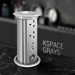 Automatic Rise Kitchen Tabletop Pop up Outlet Power Desk Lift Pop up Socket with Phone Wireless Charger