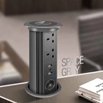 Automatic Rise Kitchen Tabletop Pop up Outlet Power Desk Lift Pop up Socket with Phone Wireless Charger