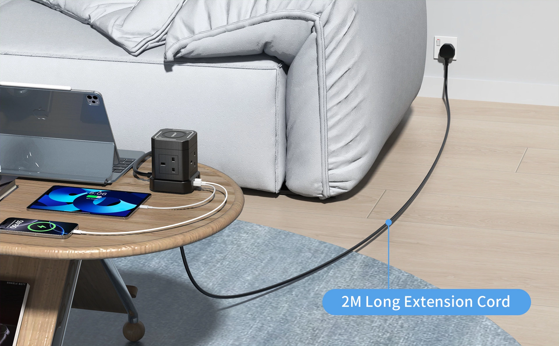 9 -in-1 UK power outlet Tower socket Wireless charger