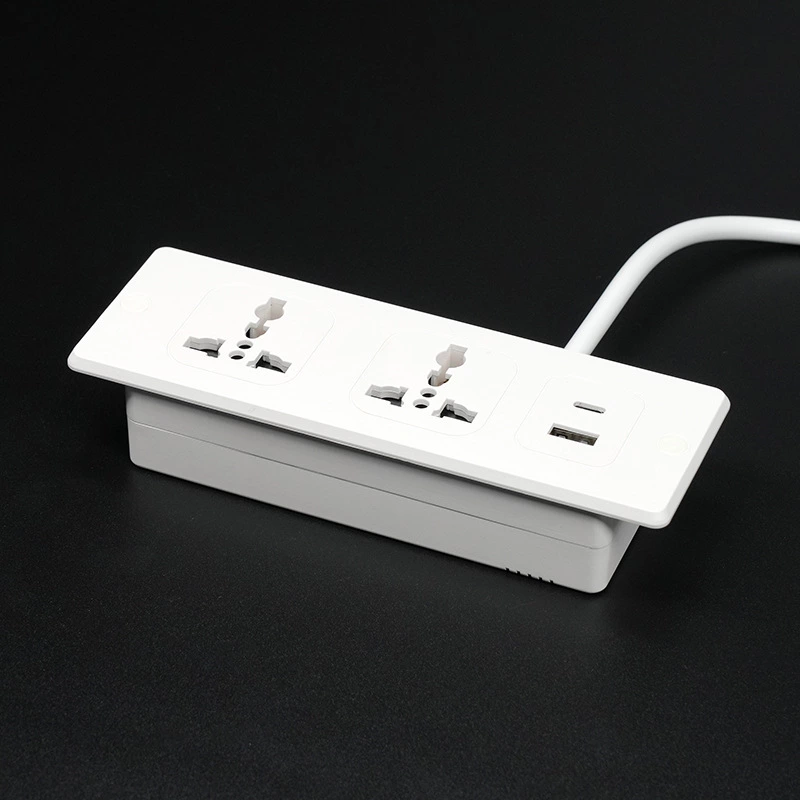 Office Desk Universal Power Strip With 2 Outlet 1usb-a 1 Usb-c