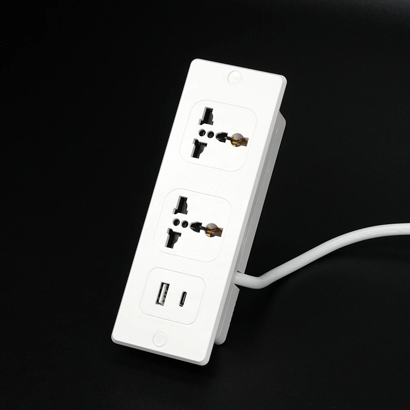 Office Desk Universal Power Strip With 2 Outlet 1usb-a 1 Usb-c