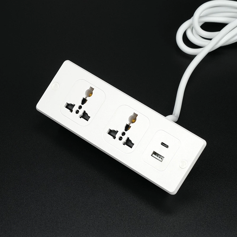 Office Desk Universal Power Strip With 2 Outlet 1usb-a 1 Usb-c