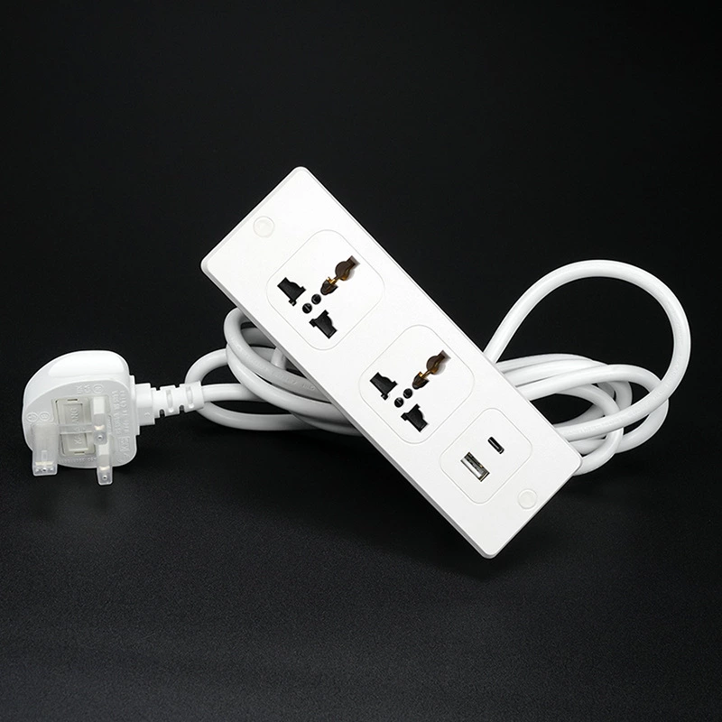 Office Desk Universal Power Strip With 2 Outlet 1usb-a 1 Usb-c