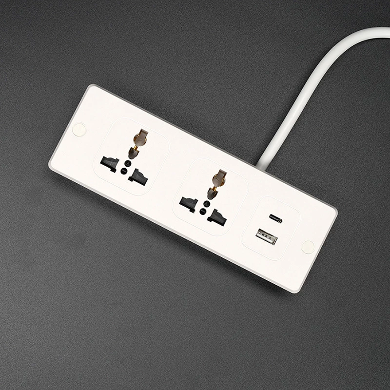 Office Desk Universal Power Strip With 2 Outlet 1usb-a 1 Usb-c