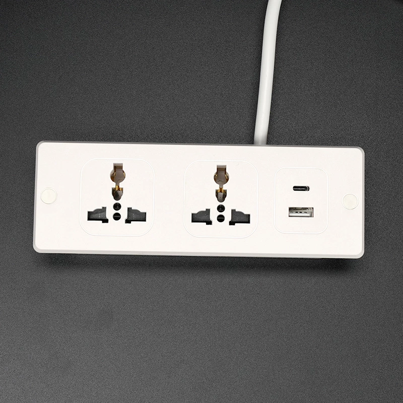 Office Desk Universal Power Strip With 2 Outlet 1usb-a 1 Usb-c