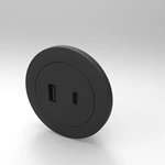 Round Usb Charger For The Sofa, Cabinet, Drawer